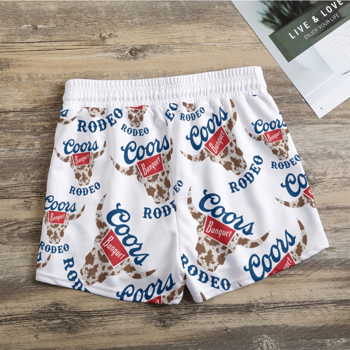 Cow print banquet beer all over print Women's Casual Shorts