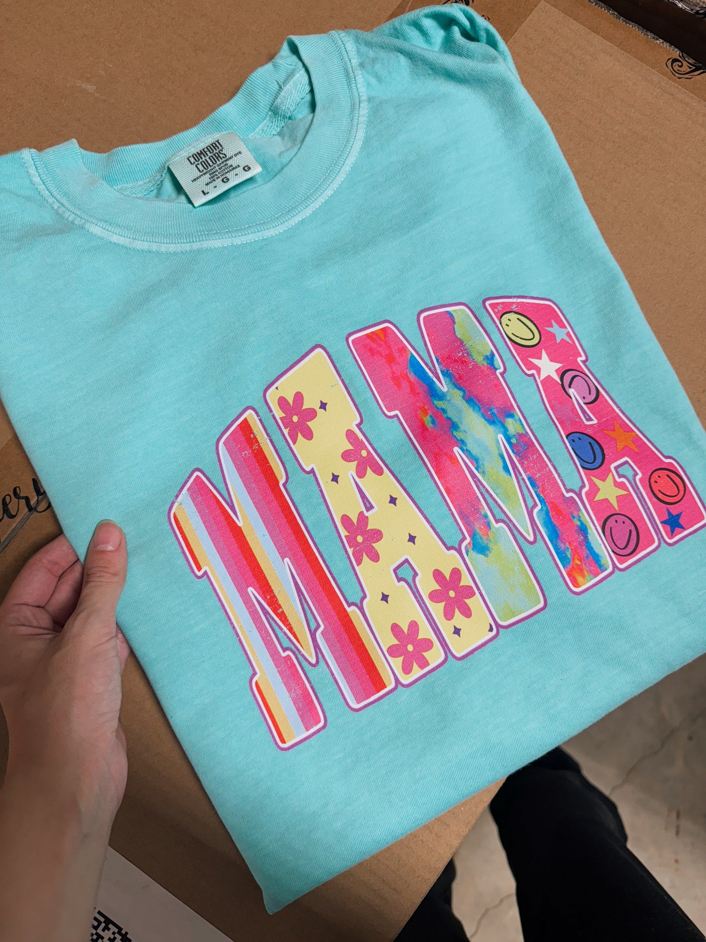Neon Groovy Mama β Chalky Mint Tee | Retro Graphic T-Shirt
