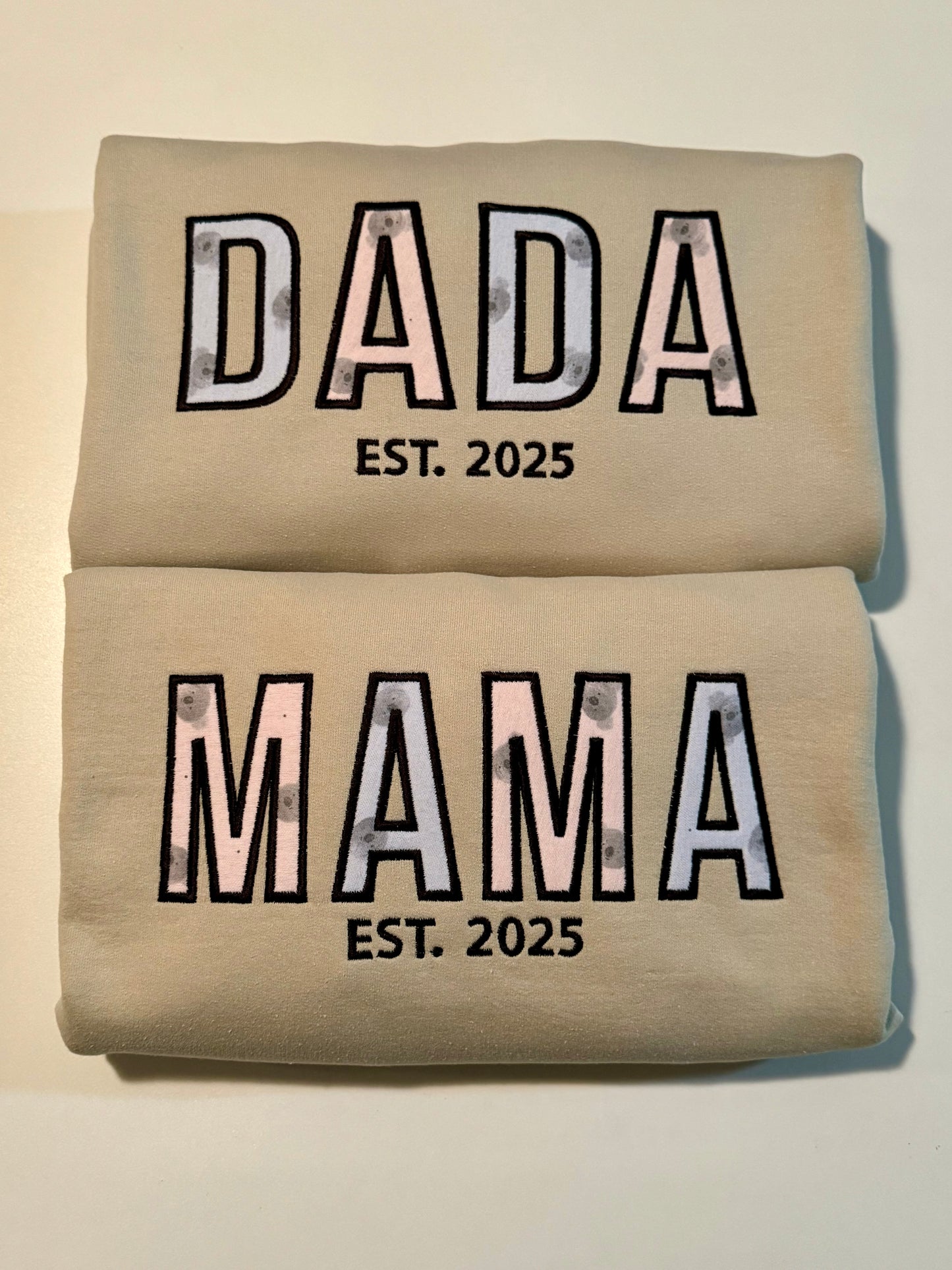 Mama or Dada applique crewneck