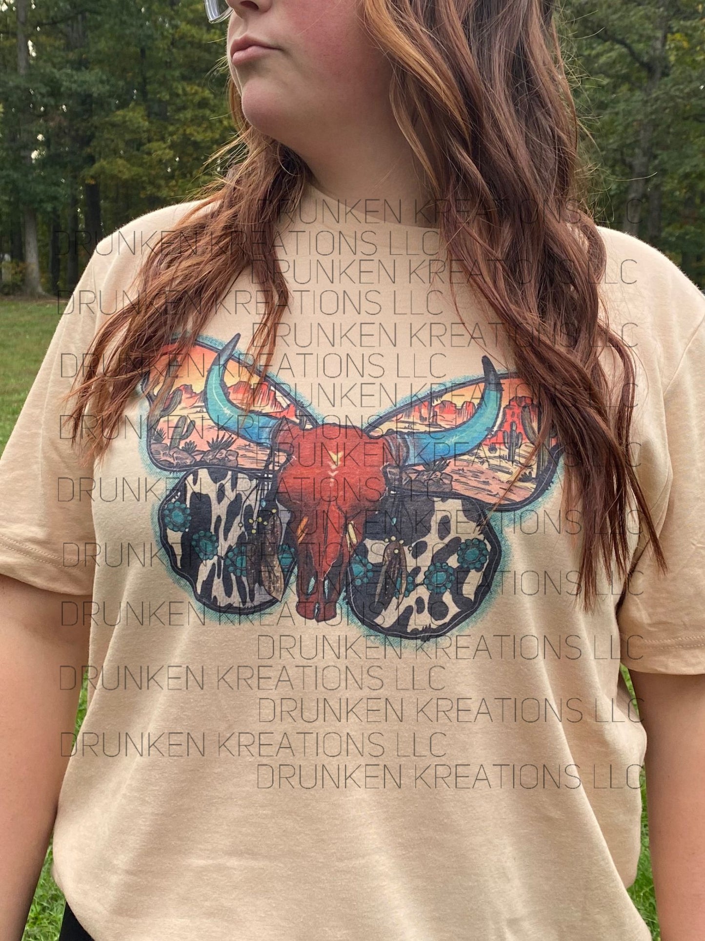 Western Butterfly Skull T-shirt