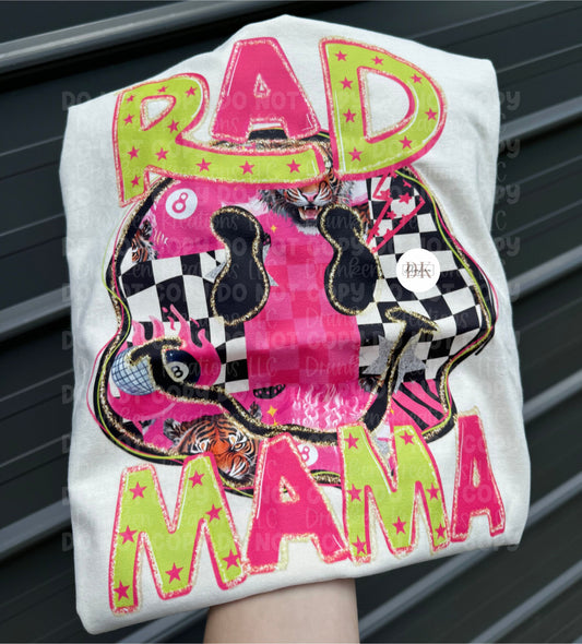 RAD MOM neon face tee or sweatshirt